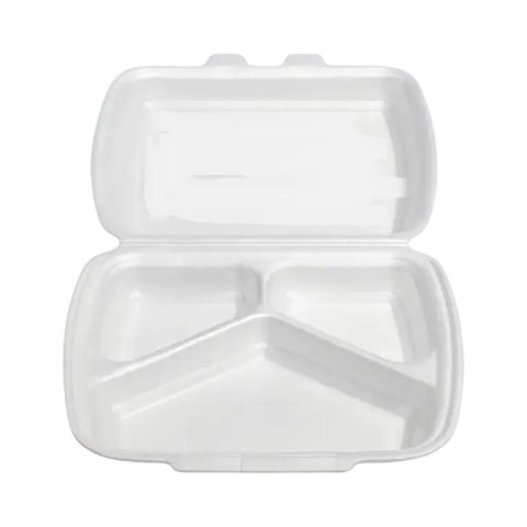 Ланч-бокс зі спіненого полістиролу з кришкою 3-х секційний